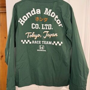Honda Racing Team Japan Zip Jacket Green Motorsport Patch Jacket Size M